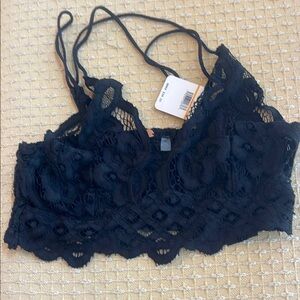 Free People  Black Lace Bralette size small NWT